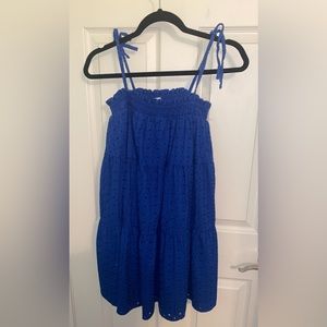 blue tie strap dress